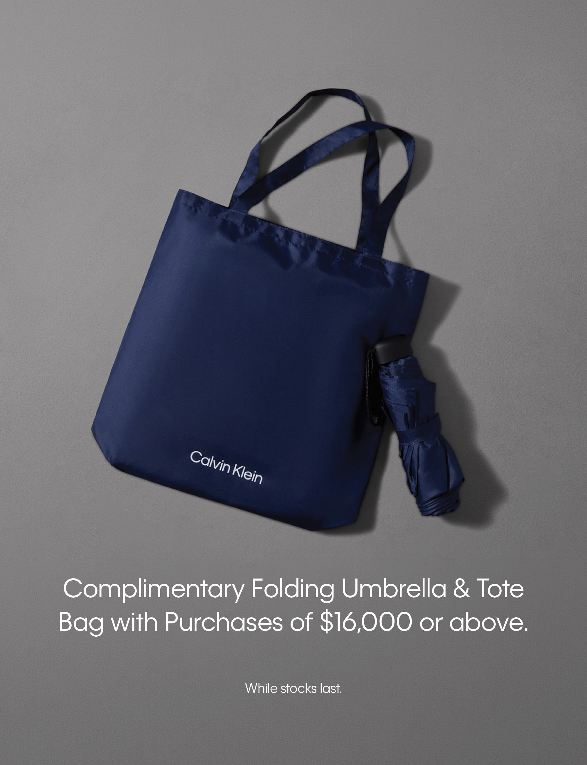 Calvin Klein Complimentary Folding Umbrella & Tote Bag